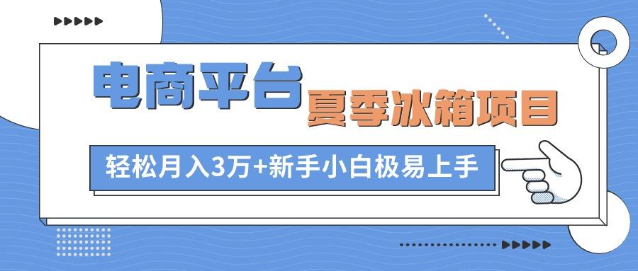 电商平台夏季冰箱项目，轻松月入3万+，新手小白极易上手-kf网创