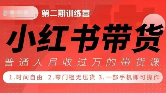 小Red书带货42天训练营 2.0版，宝妈+自由职+上班族+大学生，提高副业收入的大红利项目-kf网创