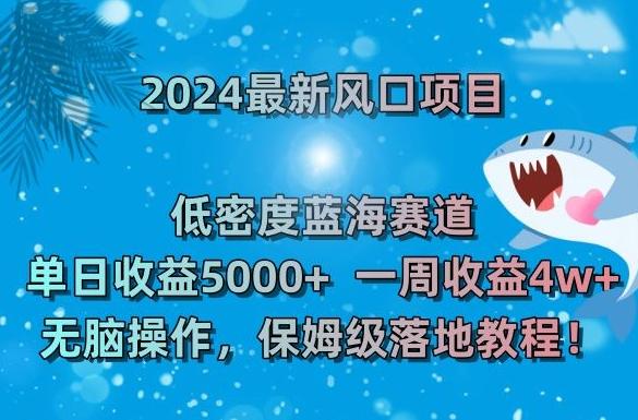 2024最新风口项目，低密度蓝海赛道，单日收益5000+，一周收益4w+！【揭秘】-kf网创