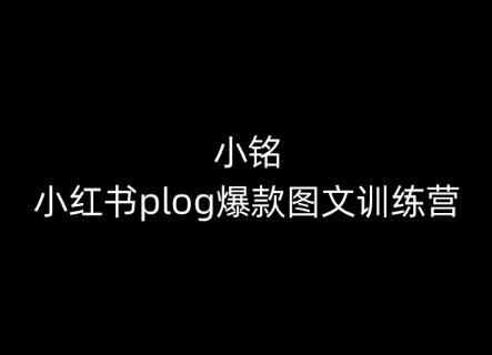小铭-小红书plog爆款图文训练营，教你从0-1做小红书-kf网创