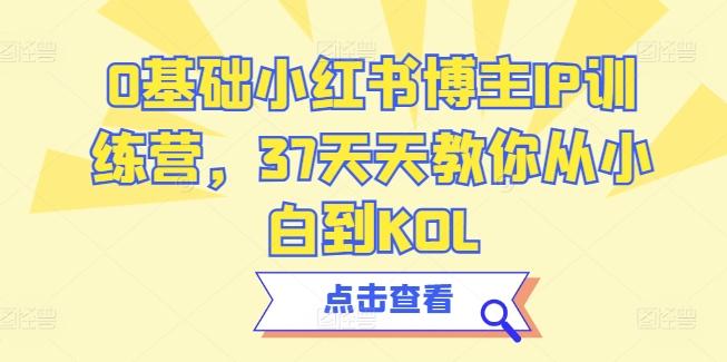 0基础小红书博主IP训练营，37天天教你从小白到KOL-kf网创