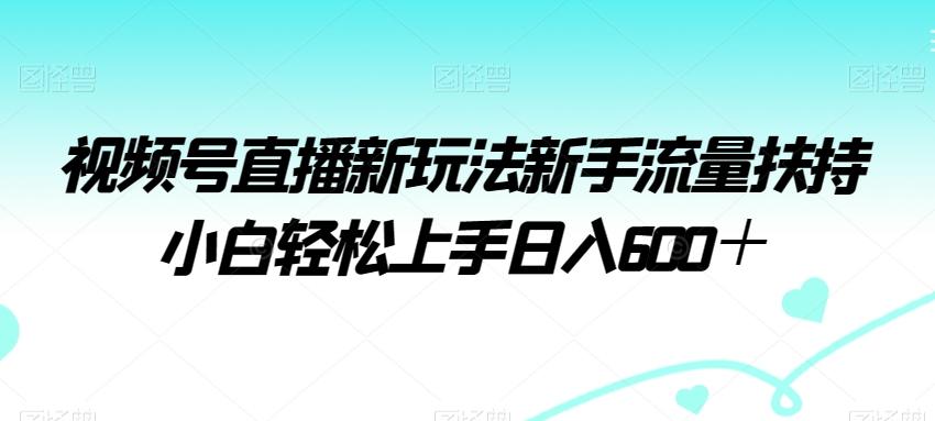 视频号直播新玩法新手流量扶持小白轻松上手日入600＋【揭秘】-kf网创