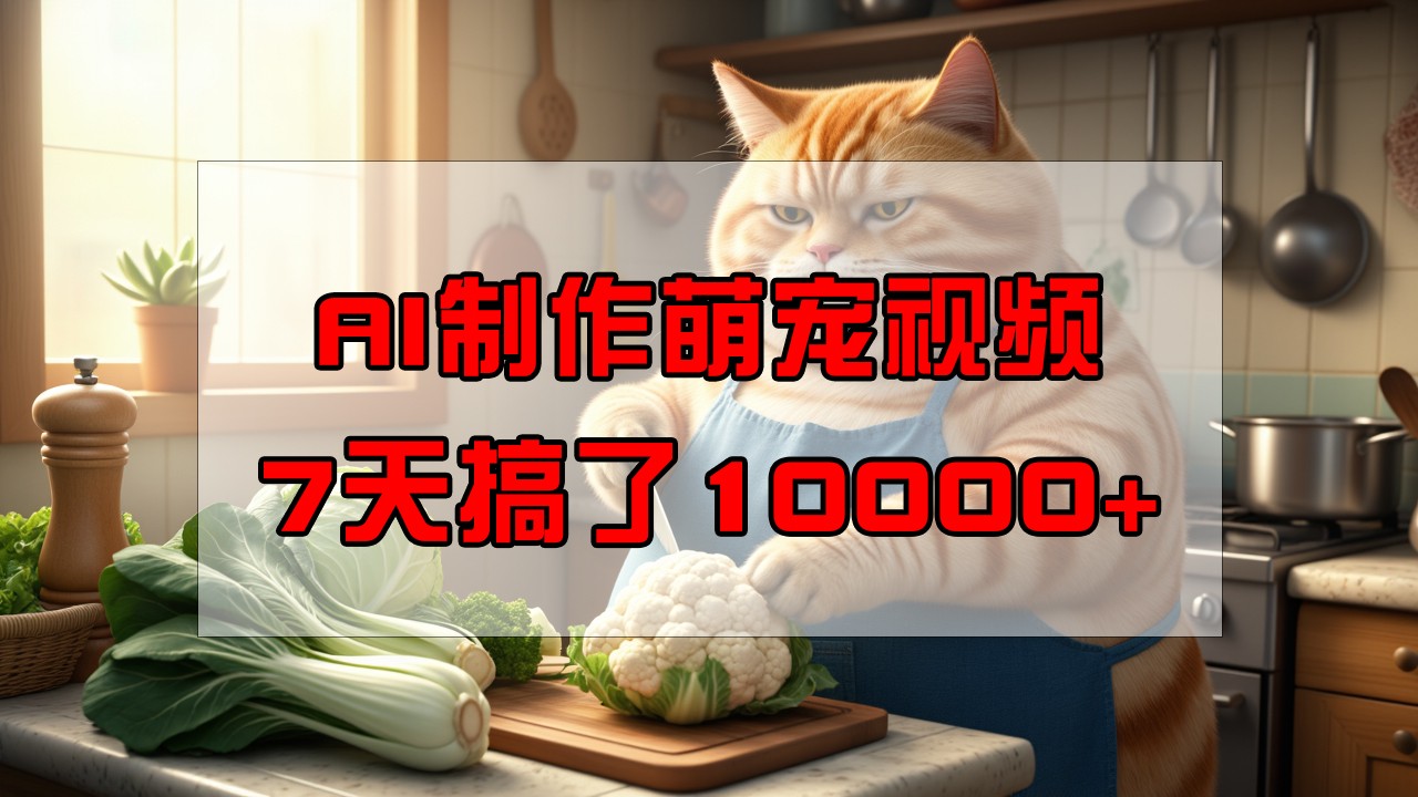 靠AI制作萌宠视频，7天搞了1万+，操作简单门槛低，有手机就行-kf网创