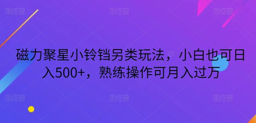 磁力聚星小铃铛另类玩法，小白也可日入500+，熟练操作可月入过万-kf网创