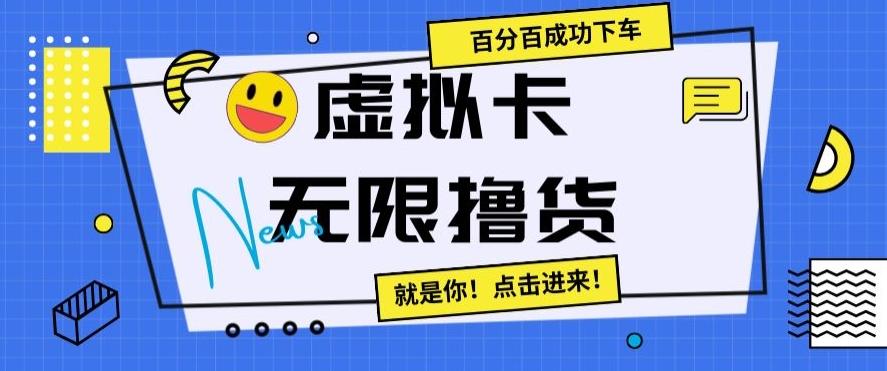 虚拟卡无限撸货，百分百成功下车【仅揭秘】-kf网创