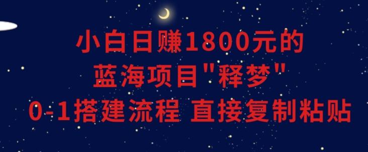 小白能日赚1800元的蓝海项目”释梦”0-1搭建流程可直接复制粘贴长期做【揭秘】-kf网创