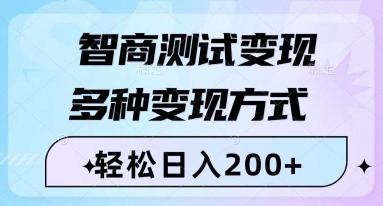 智商测试变现，轻松日入200+，几分钟一个视频，多种变现方式-kf网创