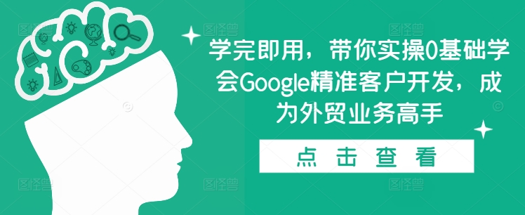 学完即用，带你实操0基础学会Google精准客户开发，成为外贸业务高手-kf网创