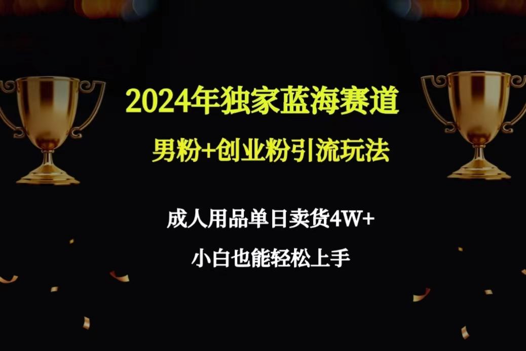 2024年独家蓝海赛道男粉+创业粉引流玩法，成人用品单日卖货4W+保姆教程-kf网创