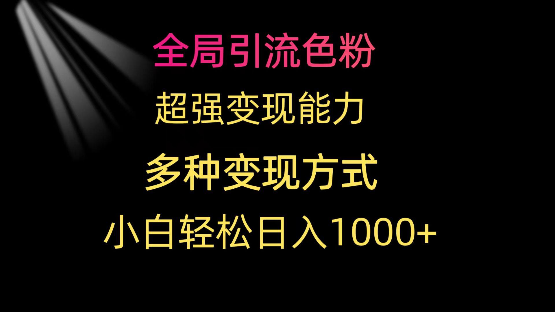 (9680期)全局引流色粉 超强变现能力 多种变现方式 小白轻松日入1000+-kf网创