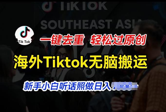 海外Tiktok短视频无脑搬运，一键去重轻松过原创，新手小白听话照做日入几张【揭秘】-kf网创
