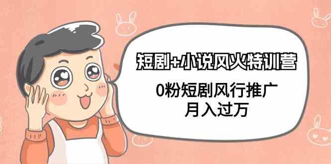 小说+短剧风火特训营，0粉短剧小说风行推广，实现月入过万-kf网创